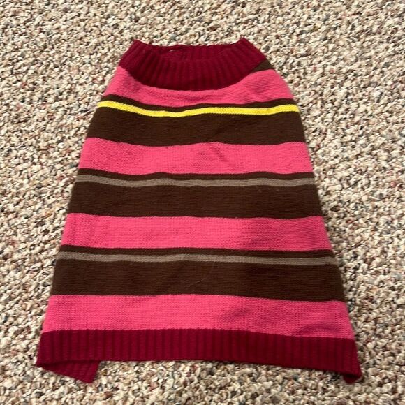 Maroon/Pink Striped Pet Sweater by Boots & Barkley - Picture 1 of 4